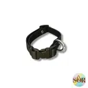 Collier réglable en Hexa noir - Petit chien - Largeur 16mm - Tour de cou de 25 à 35cm