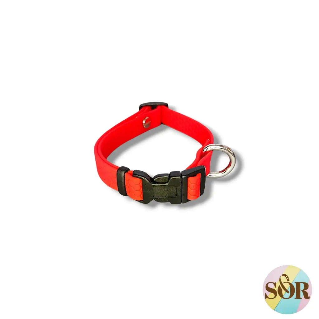 Collier réglable en Hexa rouge  - Petit chien - Largeur 16mm - Tour de cou de 25 à 35cm