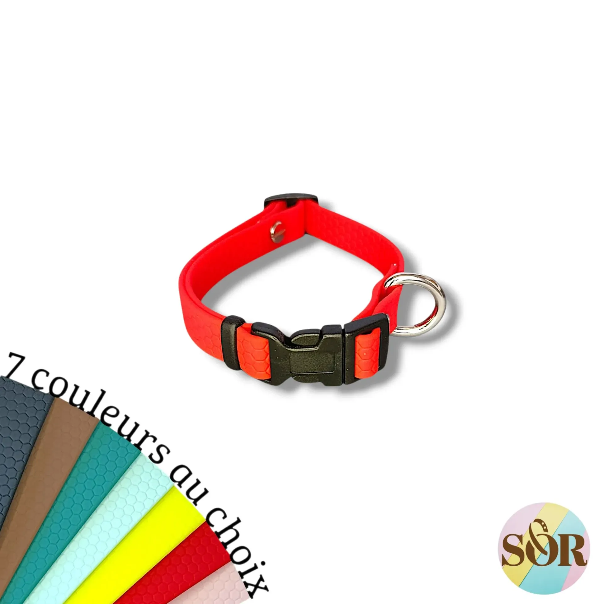 Collier réglable en Hexa - Petit chien - Largeur 16mm - Tour de cou de 25 à 35cm