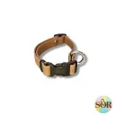 Collier réglable en Hexa marron - Petit chien - Largeur 16mm - Tour de cou de 25 à 35cm 