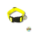 Collier réglable en Hexa jaune néon - Grand chien - Largeur 25mm - Tour de cou de 35 à 55cm