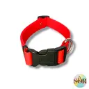 Collier réglable en Hexa rouge - Grand chien - Largeur 25mm - Tour de cou de 35 à 55cm 