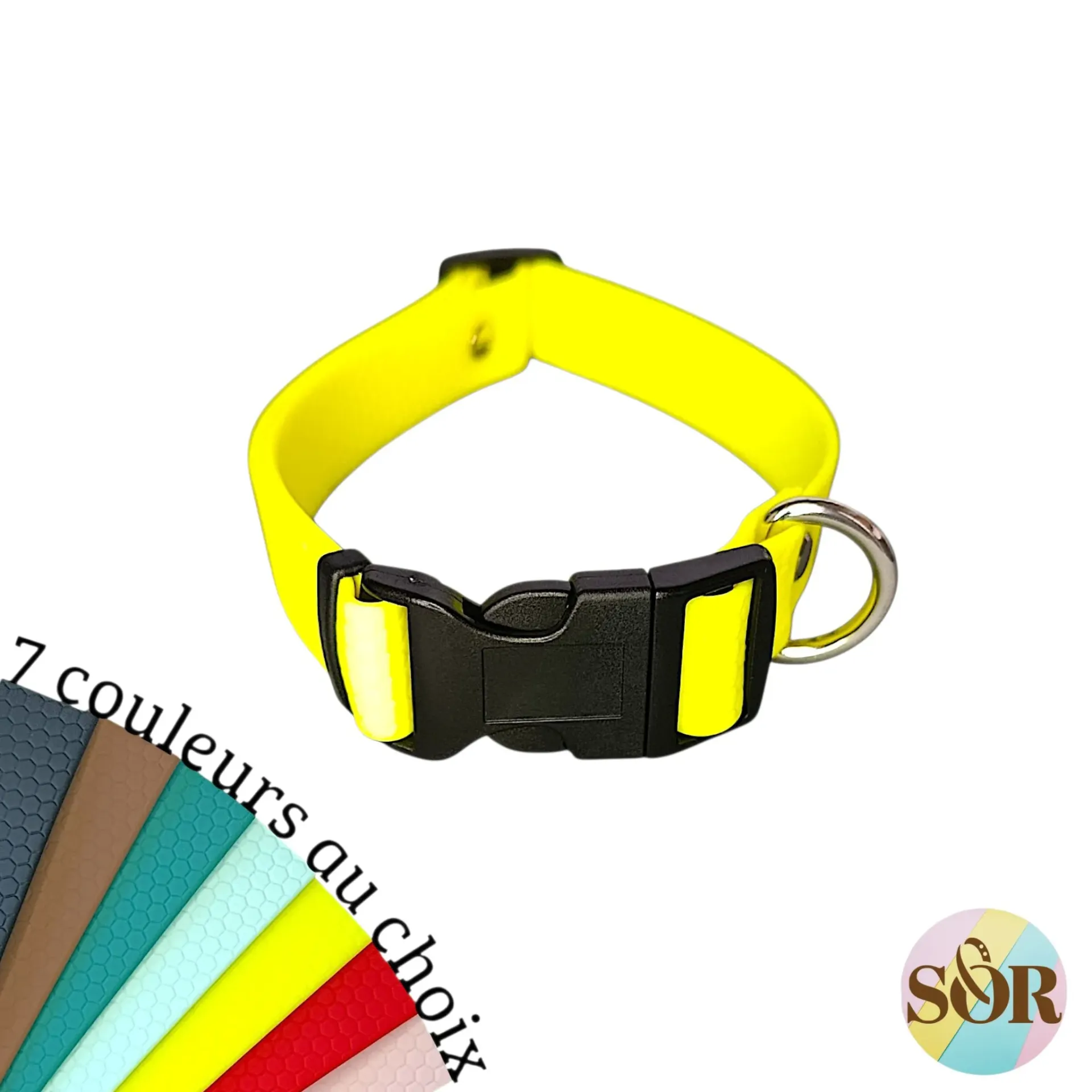 Collier réglable en Hexa - Grand chien - Largeur 25mm - Tour de cou de 35 à 55cm