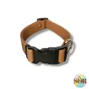 Collier réglable en Hexa marron - Grand chien - Largeur 25mm - Tour de cou de 35 à 55cm 