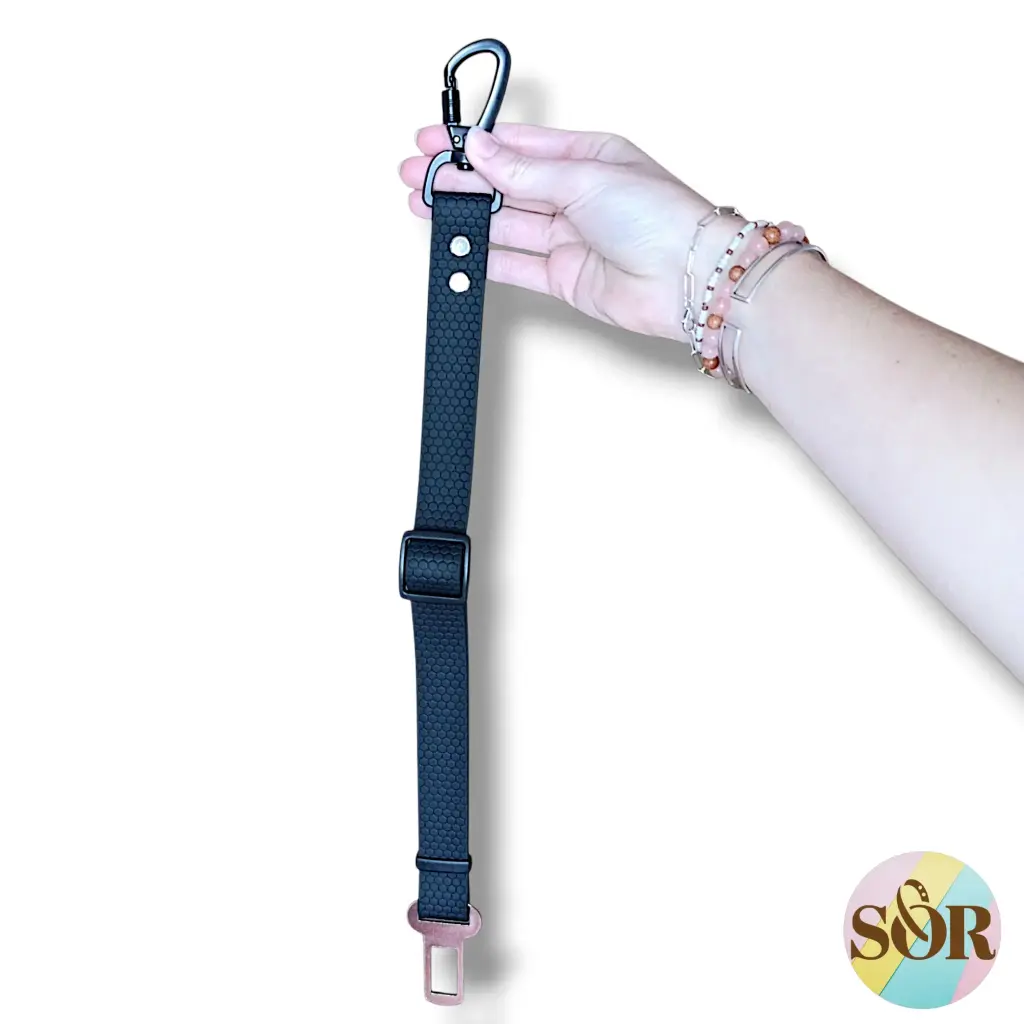 Ceinture de sécurité réglable en Hexa noir - Largeur 25mm