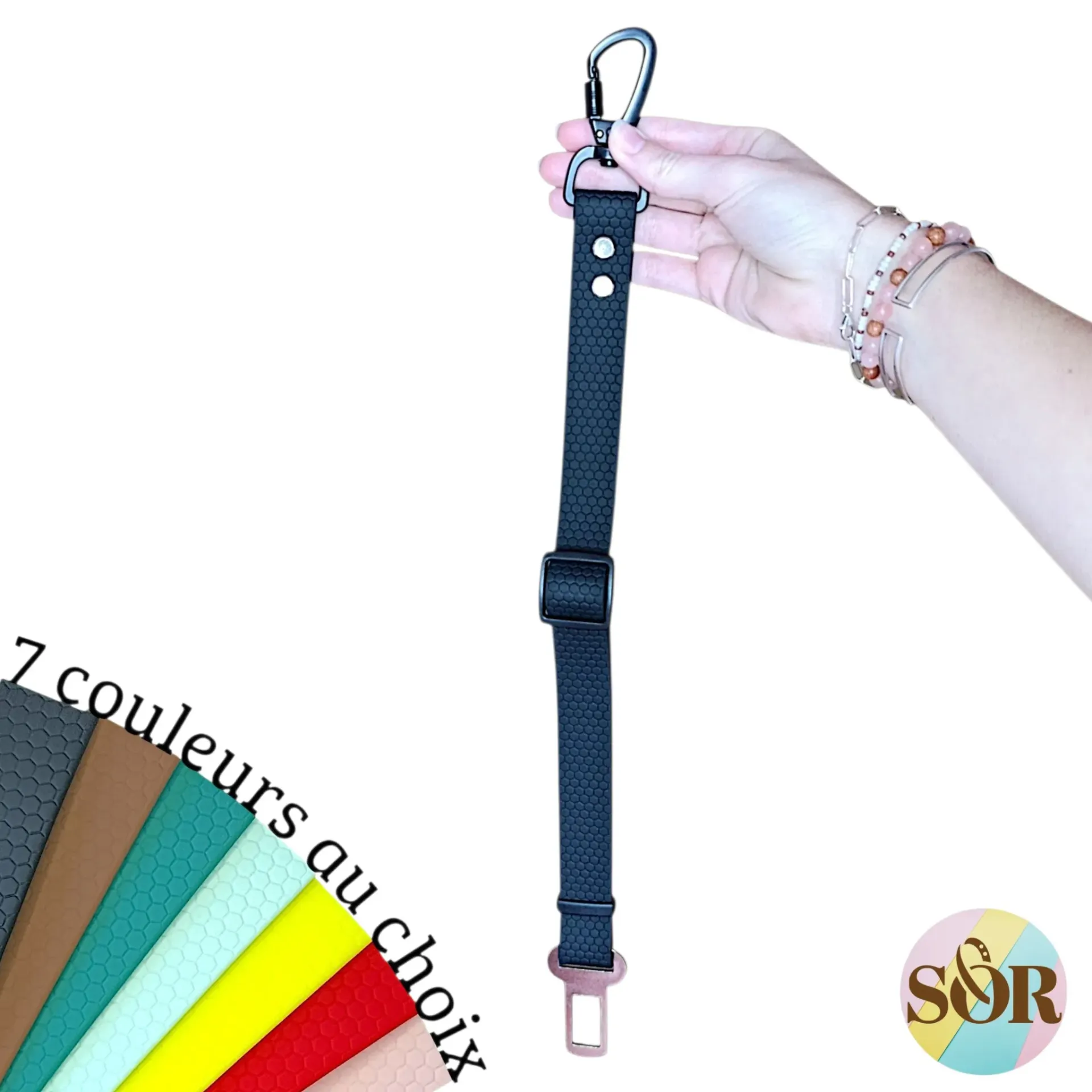 Ceinture de sécurité réglable en Hexa - Largeur 25mm - Couleurs au choix