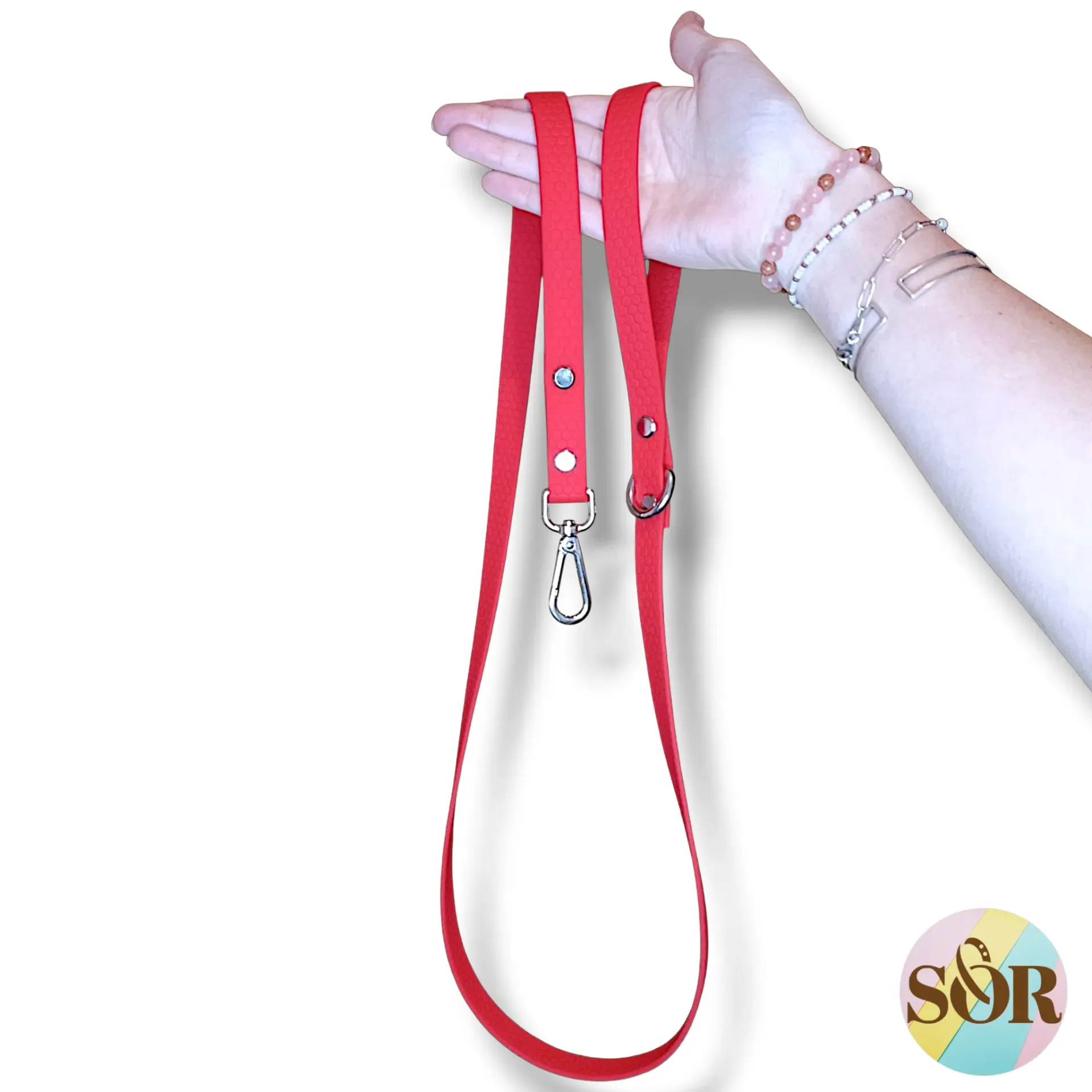 Laisse en Hexa rouge - Largeur 16mm