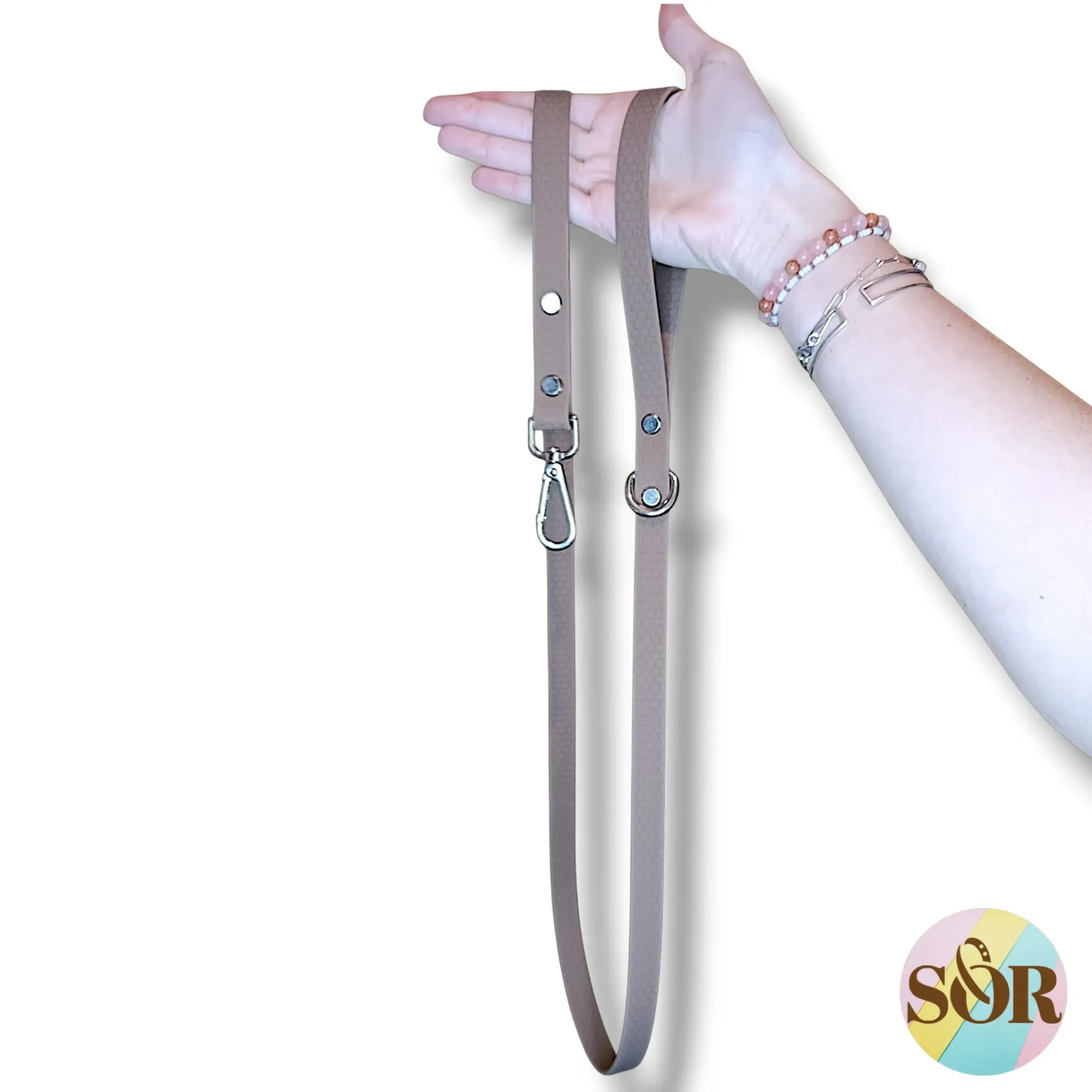 Laisse en Hexa marron - Largeur 16mm