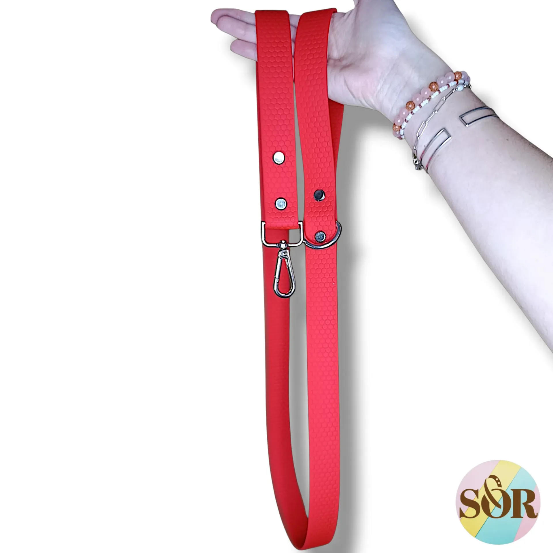 Laisse en Hexa rouge - Largeur 25mm