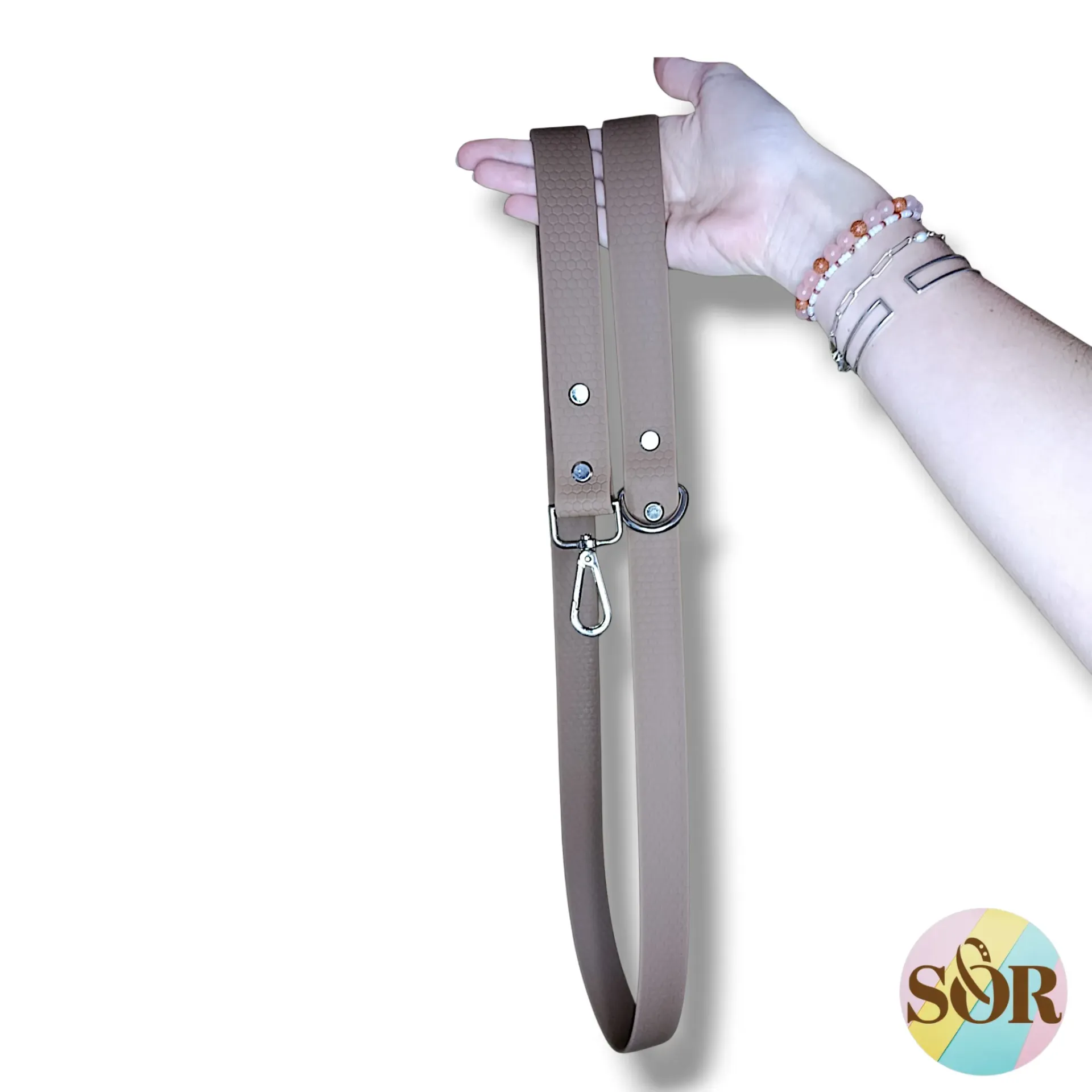 Laisse en Hexa marron - Largeur 25mm