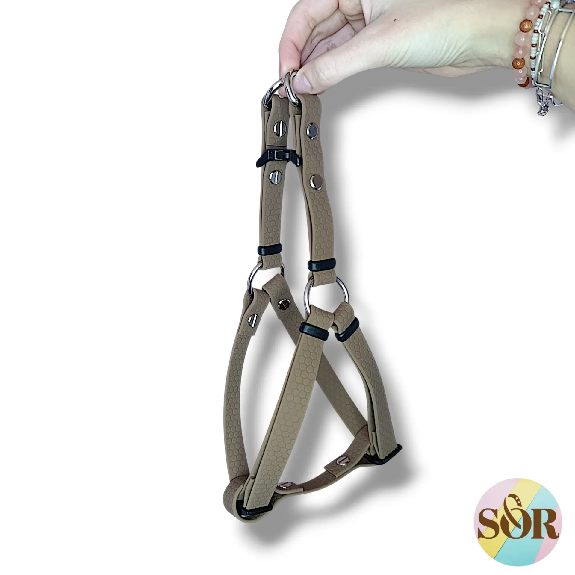 Harnais réglable & facile à enfiler - Pour petit chien en Hexa marron