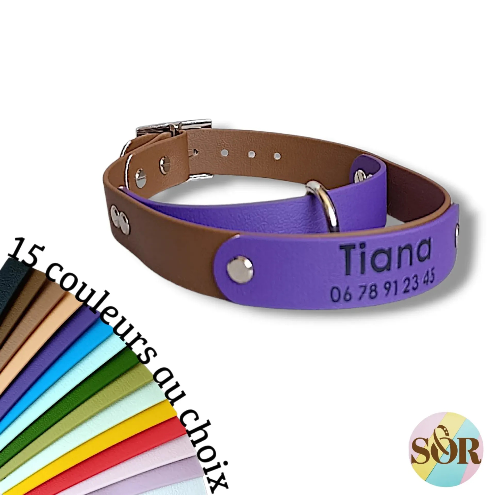 Collier avec poignée personnalisable & sur mesure - Pour chien réactif