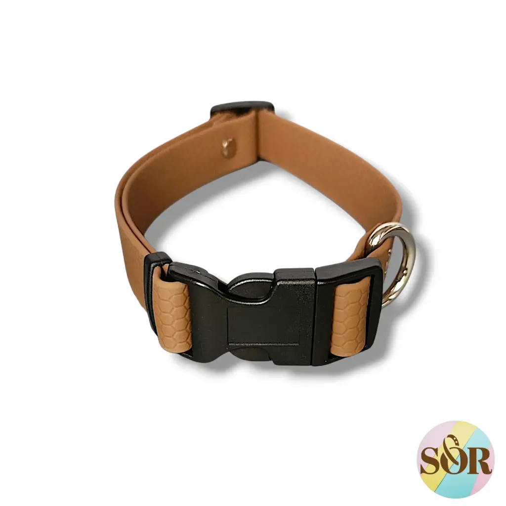 Collier réglable en Hexa marron - Grand chien - Largeur 25mm - Tour de cou de 35 à 55cm 